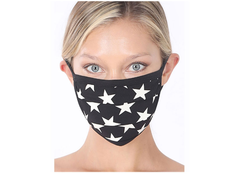 Women's 12 Pack Star Print Washable Poly And Cotton Mask