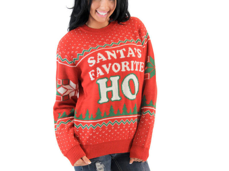 Santa’s Favorite HO Ugly Christmas Sweater For Men And Women