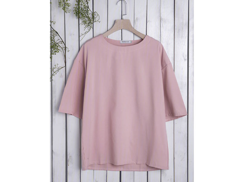 Women's Crew Neck 3/4 Sleeve Solid Shirts