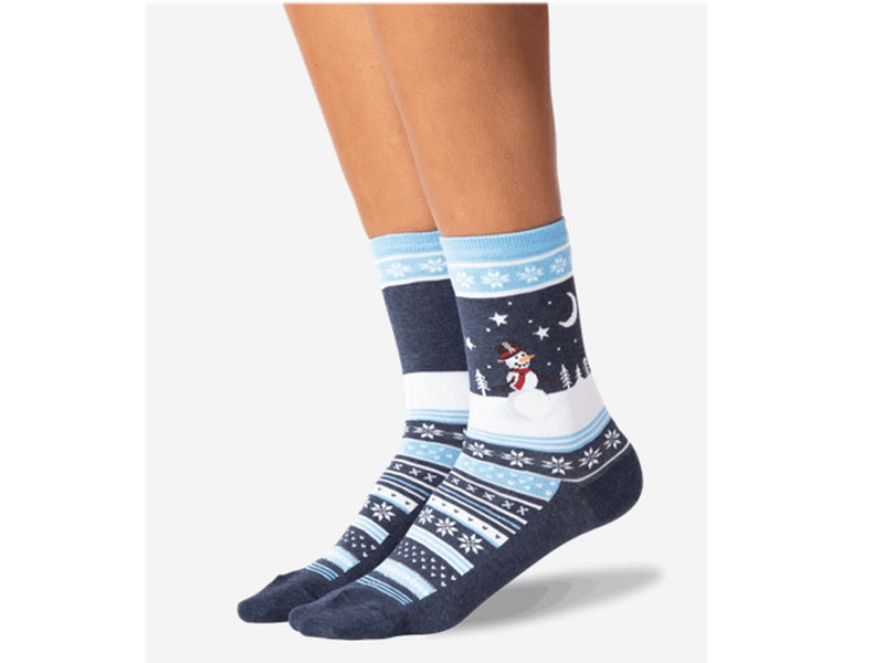 Hot Sox Women's Snowman Scene Crew Socks