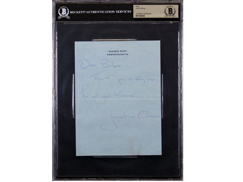 Press Pass Collectibles Jacqueline Kennedy Onassis Authentic Signed