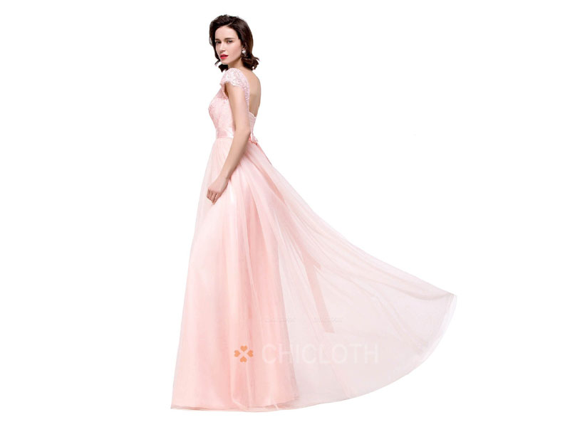 Women's Chicloth Sleeveless Bridesmaid Long Chiffon Wedding Party Dresses