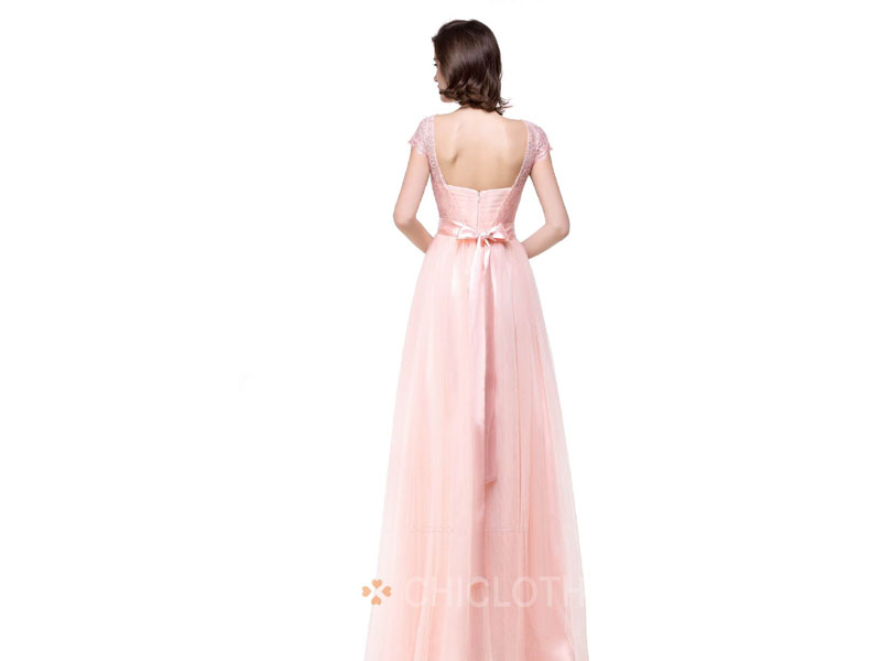 Women's Chicloth Sleeveless Bridesmaid Long Chiffon Wedding Party Dresses