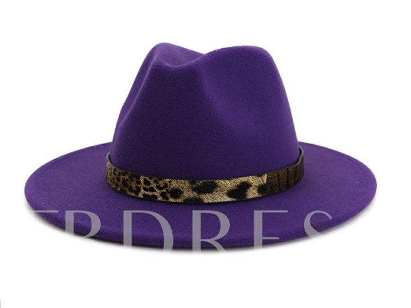 Women's Fashion Flat Brim Patchwork Fedora Hat