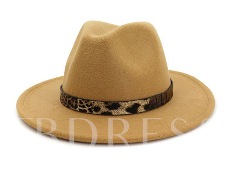 Women's Fashion Flat Brim Patchwork Fedora Hat