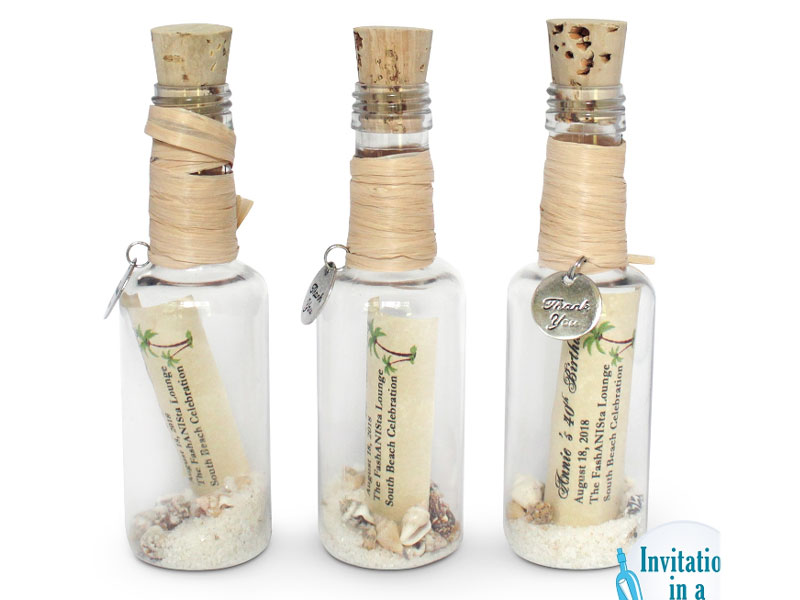 Message Bottle Favor Thank You or Place Card