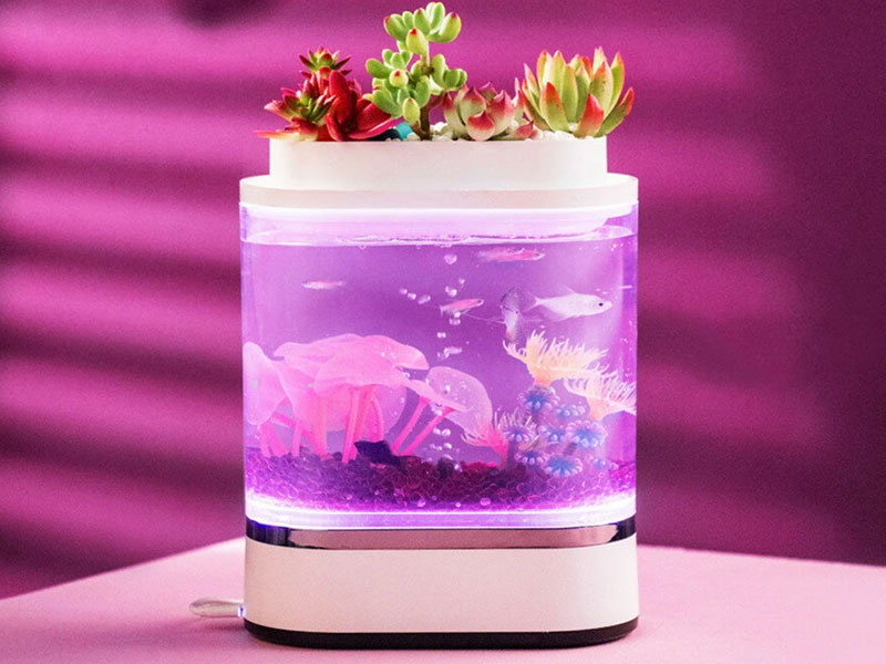 Geometry Mini Fish Tank USB Charging Self-Cleaning Aquarium
