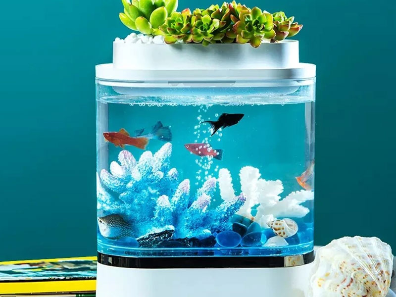 Geometry Mini Fish Tank USB Charging Self-Cleaning Aquarium