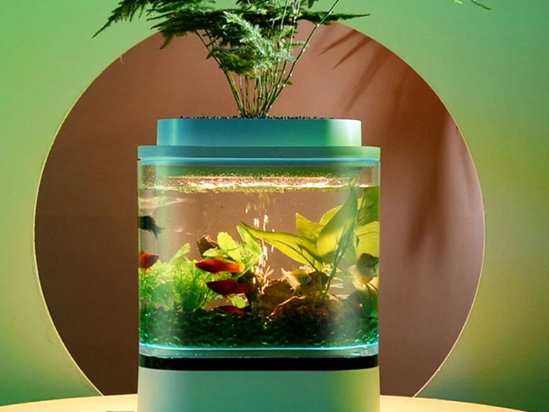 Geometry Mini Fish Tank USB Charging Self-Cleaning Aquarium
