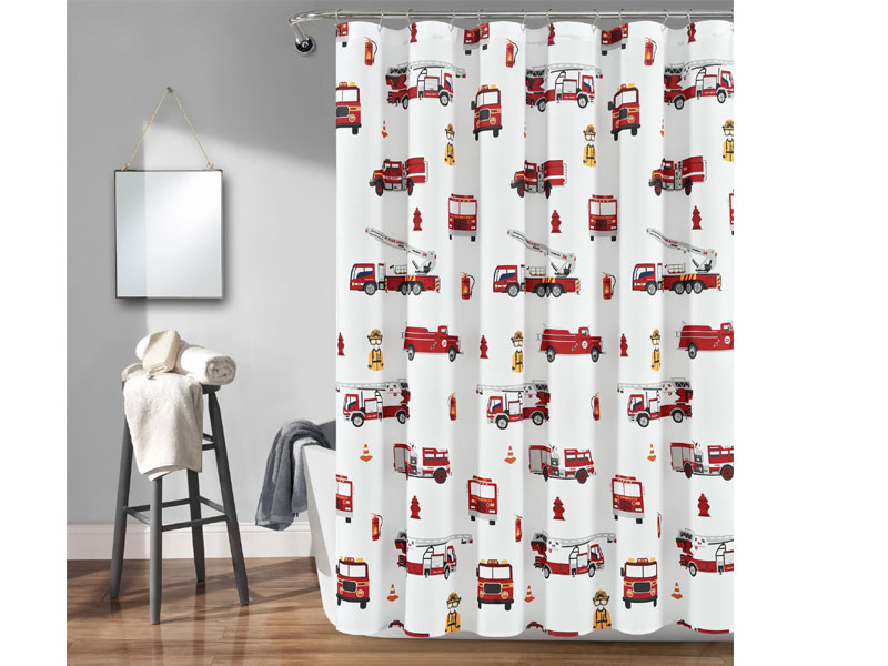  Make-A-Wish Fire Truck Shower Curtain 