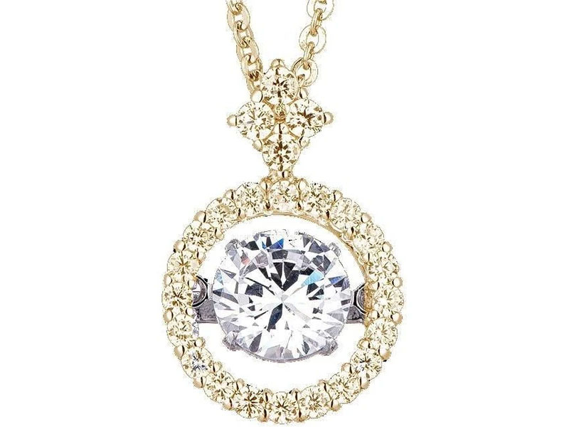 Women's Dancing Diamond Veneer Cubic zirconia Sterling Silver Pendant