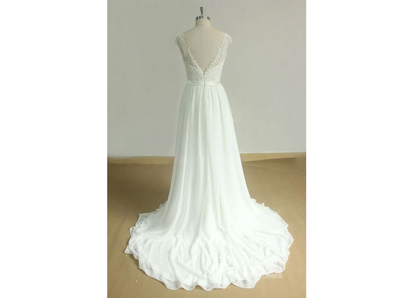 Women's New Lace O-Neck Lace Tulle Boho Wedding Dresses