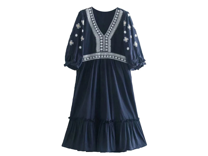 Goodnight Macaroon Susan Embroidered Boho Midi Dress For Women