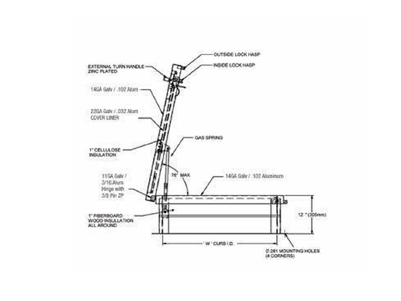 24-x-36 Galvanized Roof Hatch