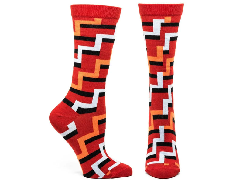 Ozone Zipping Zig Zag Sock For Women