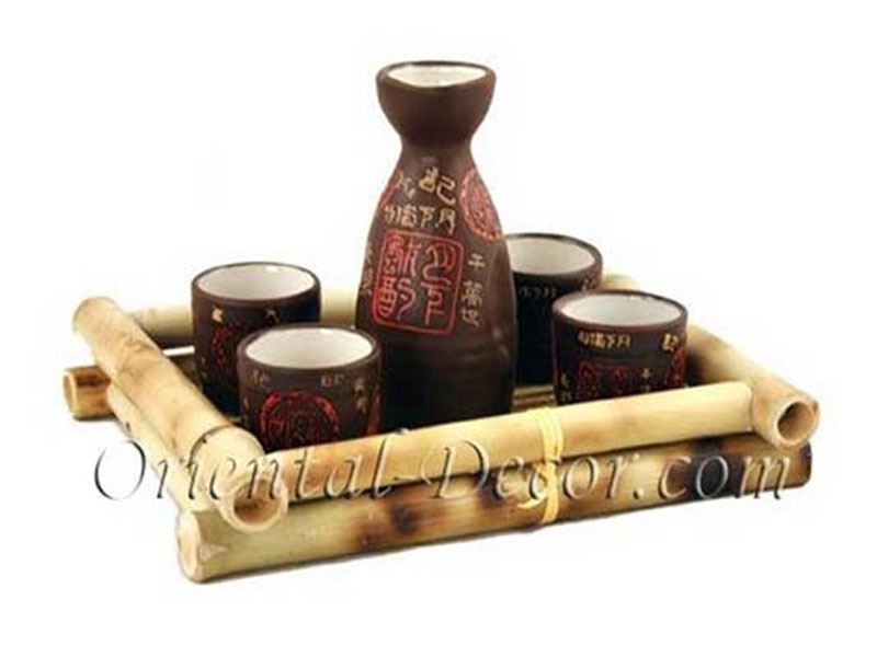 Brown Earth Sake Set