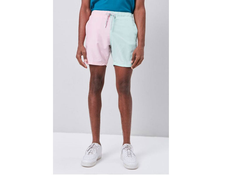 Colorblock Drawstring Swim Trunks For Men