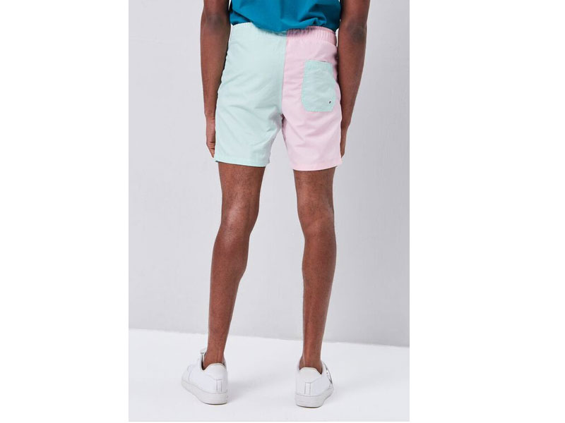 Colorblock Drawstring Swim Trunks For Men