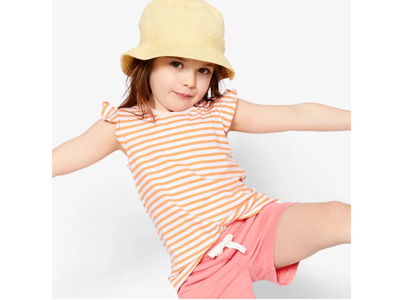 Kid's Flutter Sleeve Top In Stripe