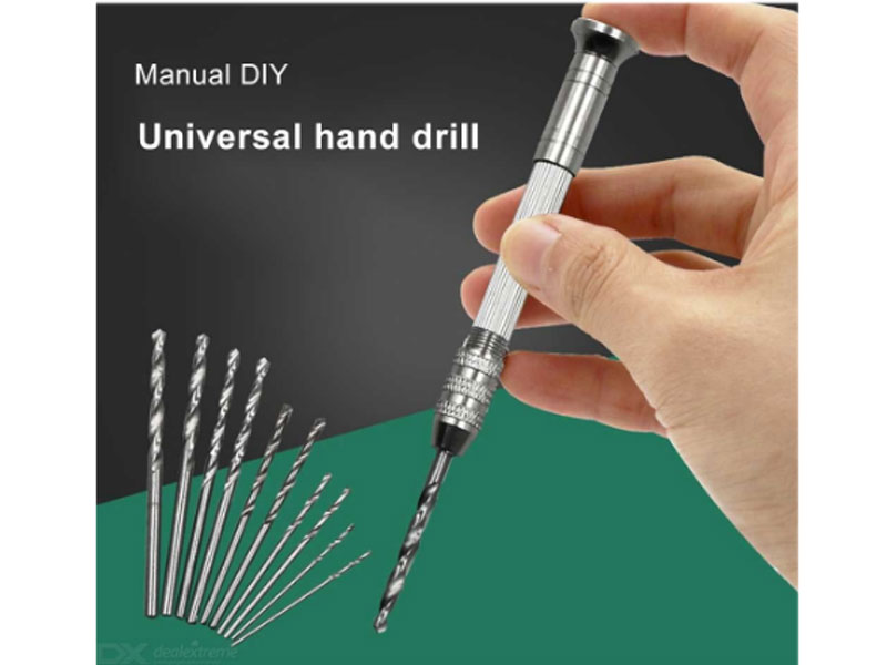 Pin Vise Hand Drill With Twist Bits Set For Delicate Manual Work