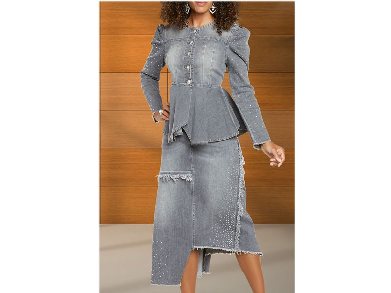 Women's DV Jeans 2 Pc Jacket & Skirt Set