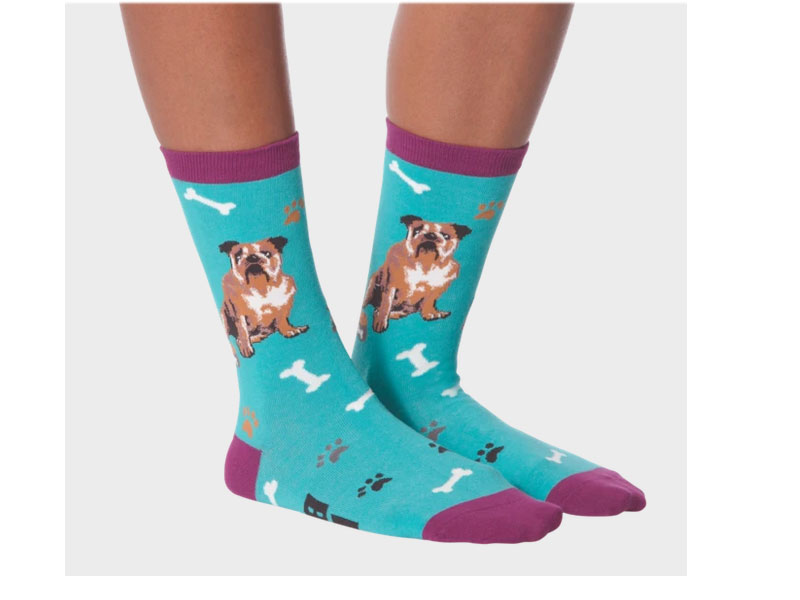 K.Bell Socks Women's Bull Dog Crew Socks