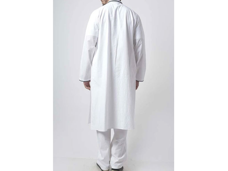 Men's Contrast Detail Cotton Tunic Set