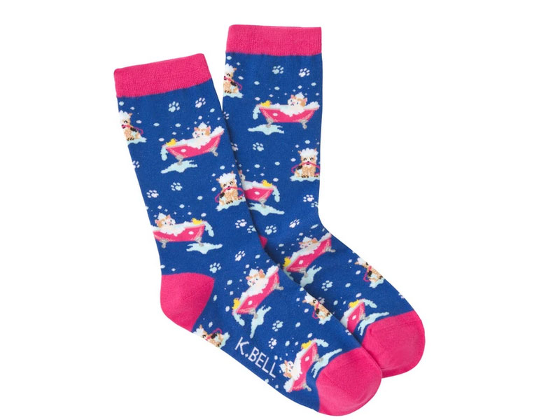 K. Bell Socks Women's Cat Bath Crew Socks