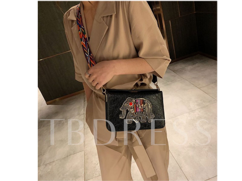 PU Animal Lock Flap Crossbody Bags For Women