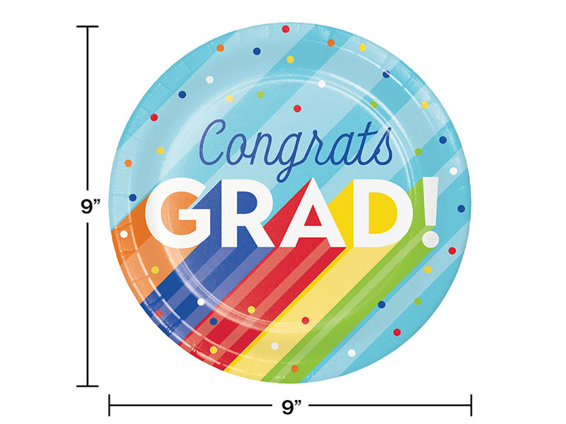 Rainbow Grad Dinner Plates 96 ct