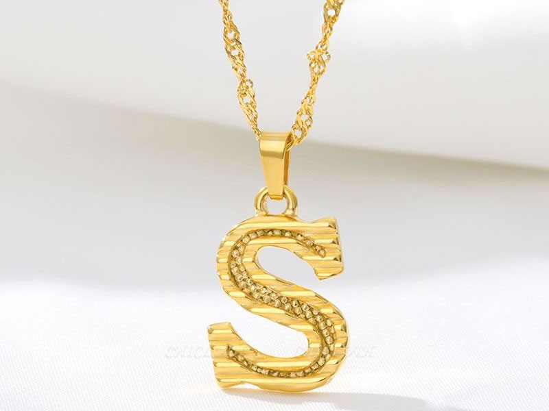 Capital Letter Necklace Gold A-Z Alphabet Necklace Christmas Giff