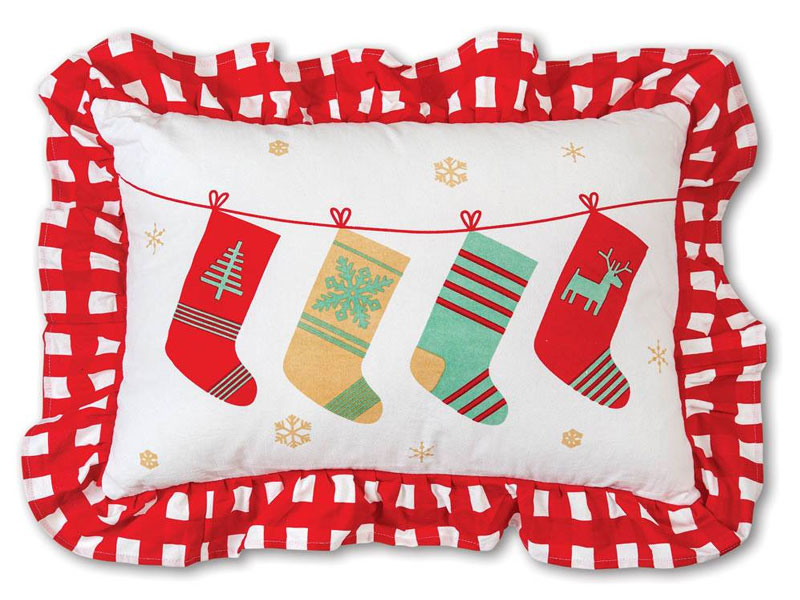 Holiday Stockings Cotton Throw Pillow CTW Home Collection 780170
