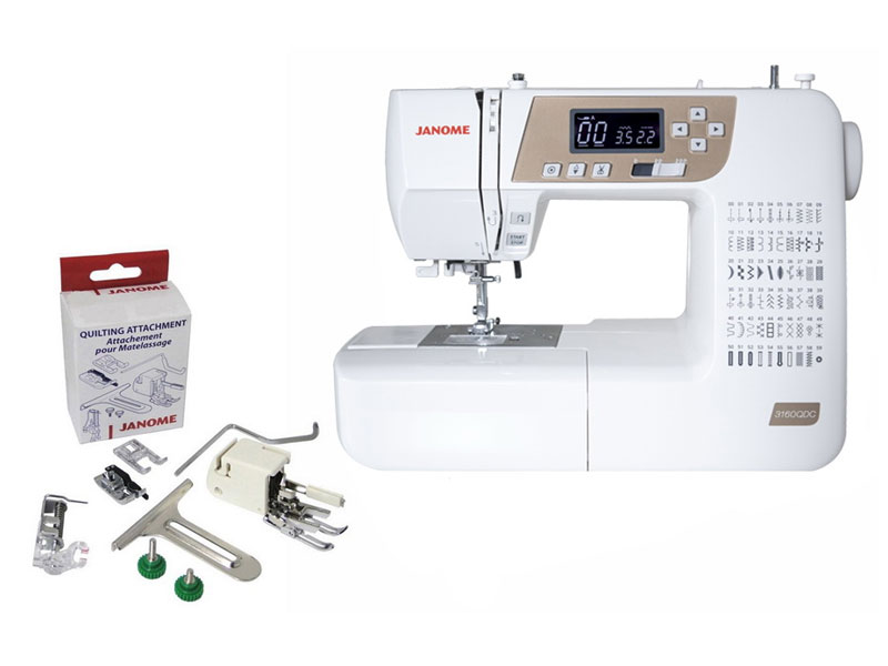 Janome 3160QDC-T Gold Face Sewing Machine Free Quilting Attachment Kit