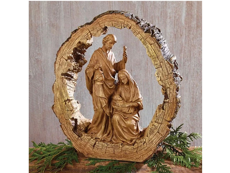 Wood Carved Resin Holy Family Nativity Pack of 2