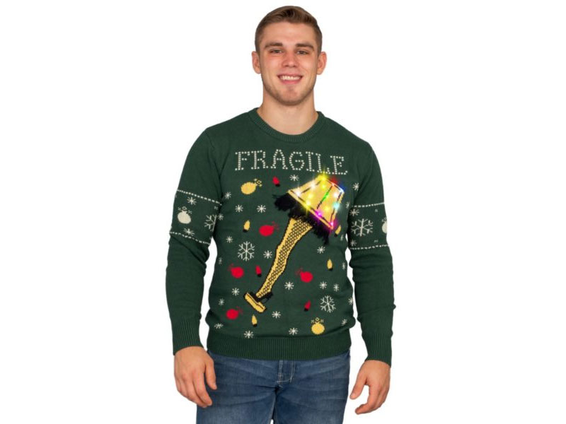 A Christmas Story Fragile Leg Lamp Light Ugly Christmas Sweater For Men & Women