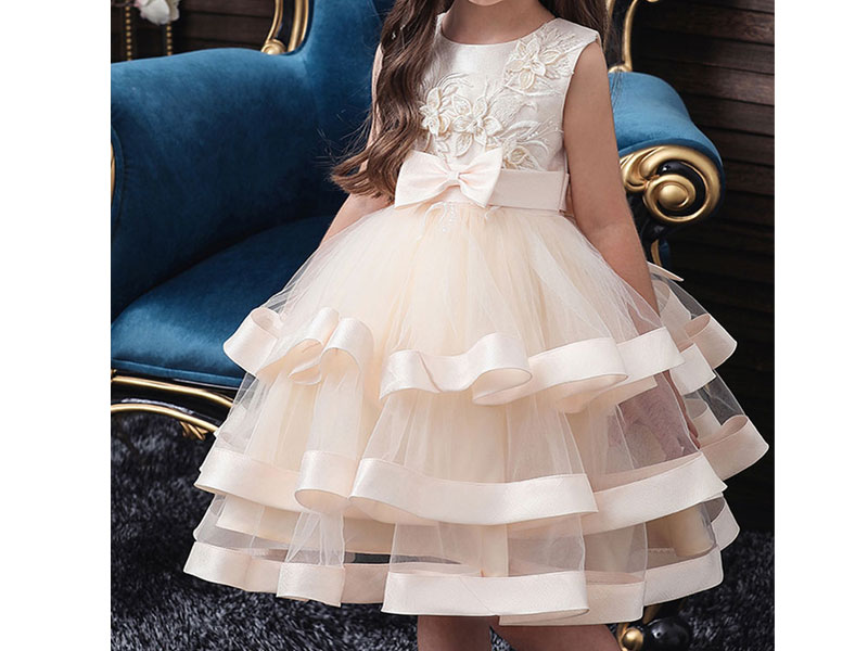 Flower Girl Dresses Jewel Neck Formal Kids Pageant Dresses