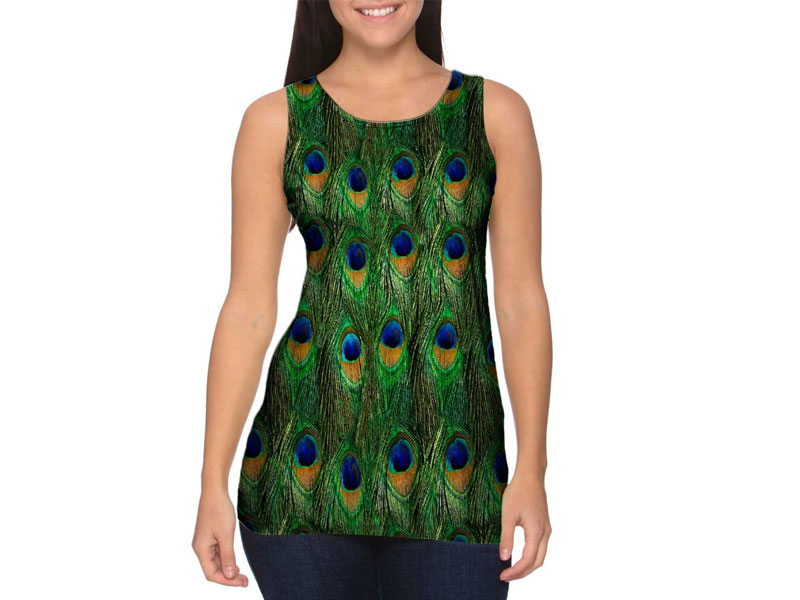 Women's Peacock Feathers Womens Tank Top