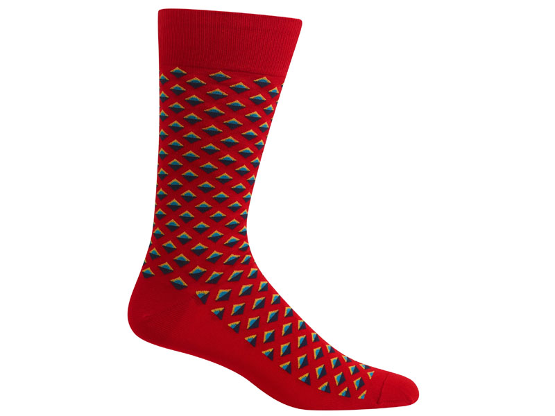 Hot Sox Men's Tri Diamond Crew Socks