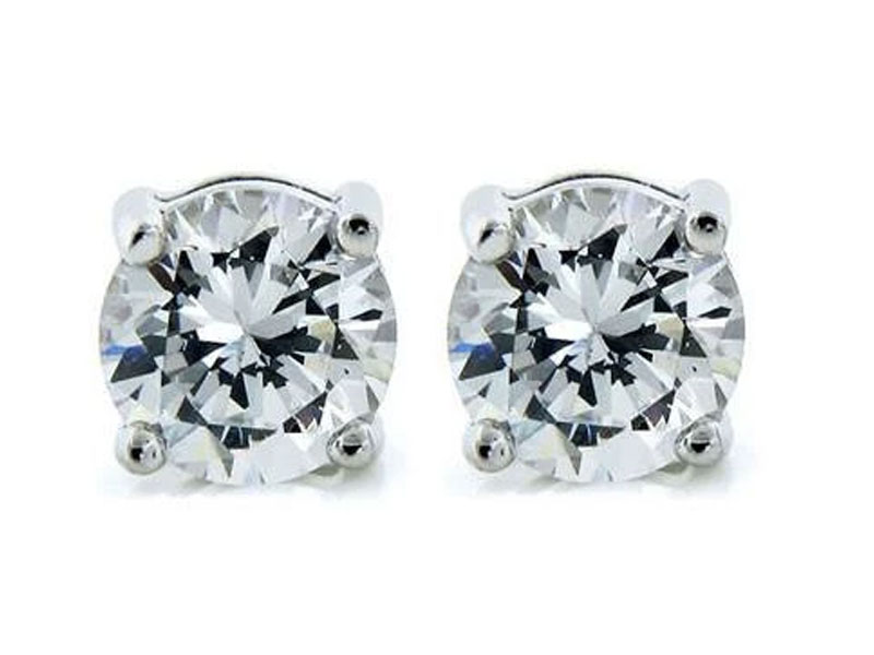 Women's Cate & Chloe Mia 14k Gold Silver Diamond Simulated 2Ct. Stud Earrings