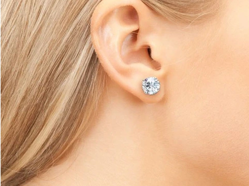 Women's Cate & Chloe Mia 14k Gold Silver Diamond Simulated 2Ct. Stud Earrings