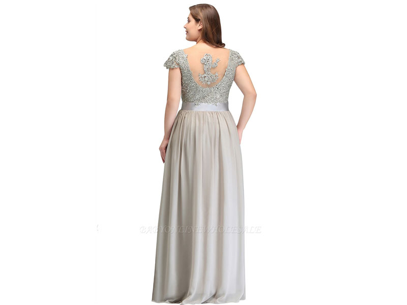 Women's Ada A-line V Neck Chiffon Bridesmaid Dress With Appliques