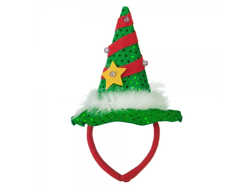 Mini Light up Christmas Tree Headband