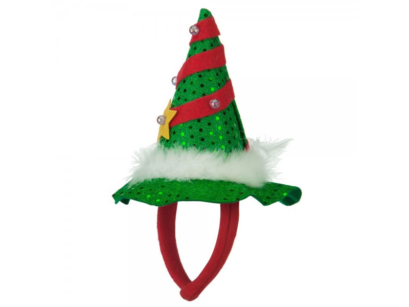 Mini Light up Christmas Tree Headband