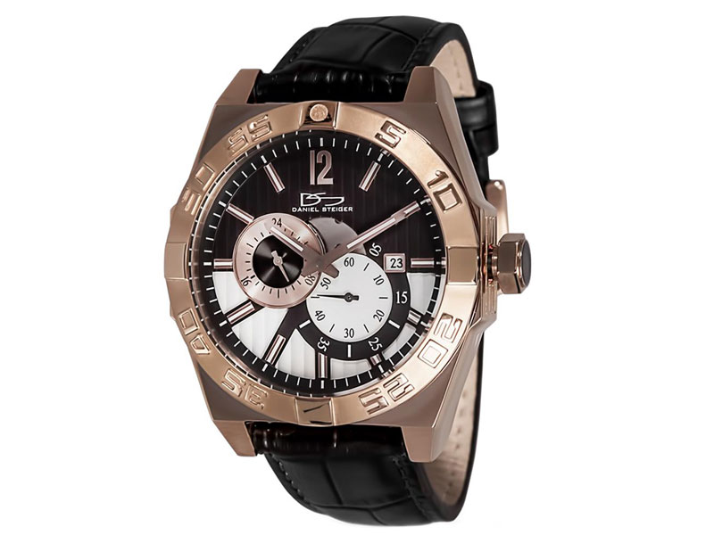 Daniel Steiger Meridian Black Leather Watch For Men