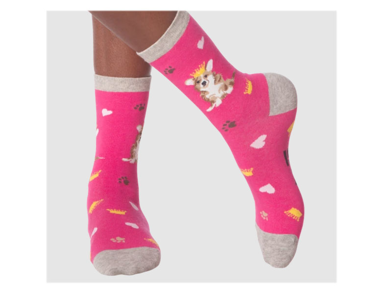 K. Bell Socks Women's Corgi Crew Socks