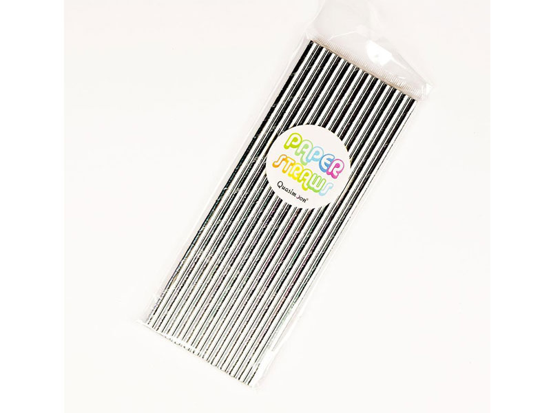 Blowout Silver Metallic Paper Straws For Parties