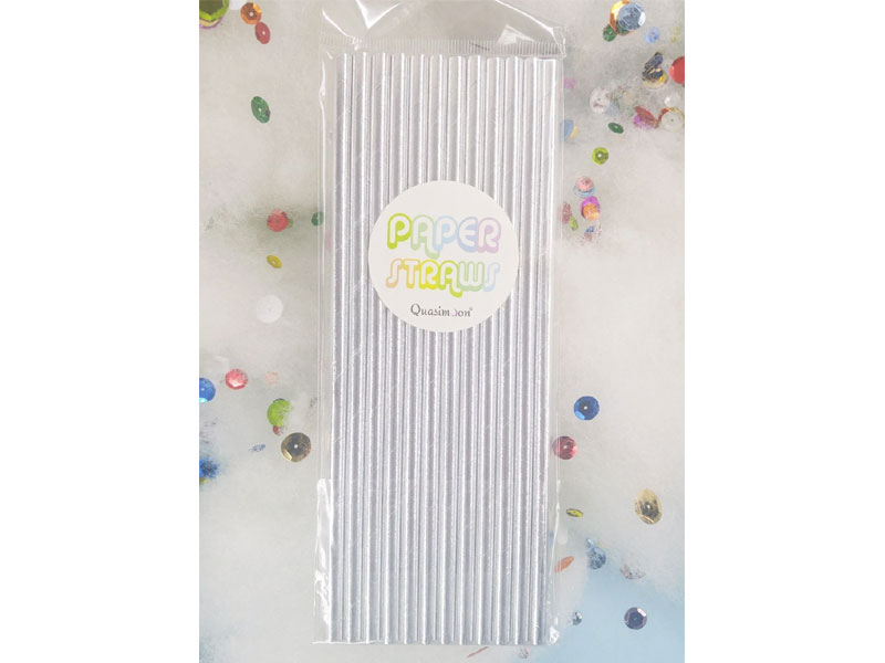 Blowout Silver Metallic Paper Straws For Parties