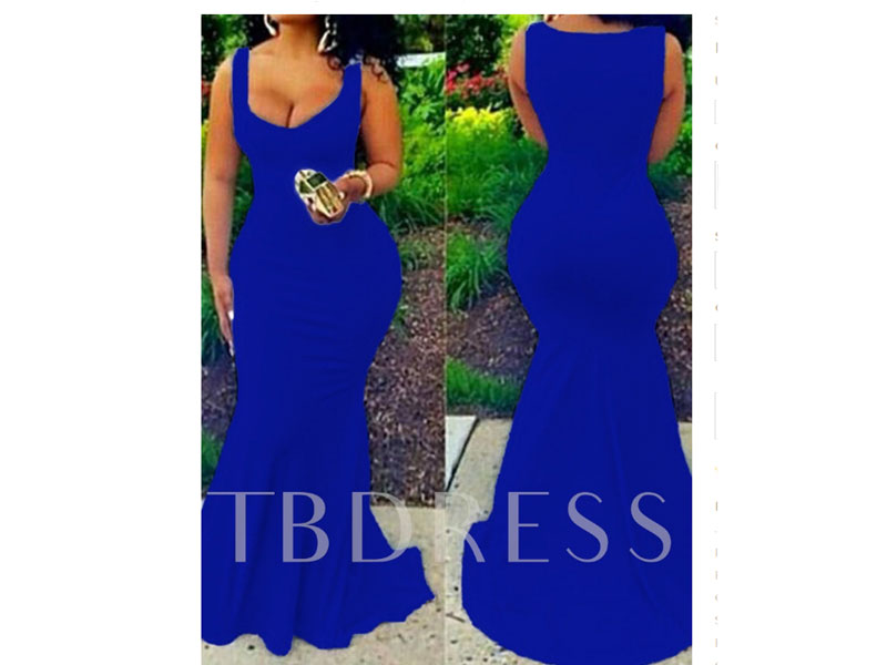 Floor-Length Sleeveless Mermaid Women's Dress