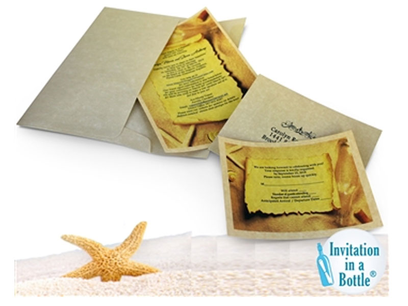 Message In A Bottle Theme Paper Invitations & Response Cards