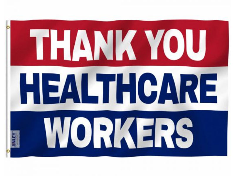 Thank You Healthcare Workers Red/White/Blue Flag